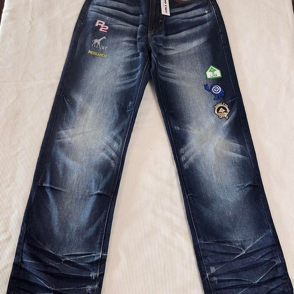 Round Two x LRG Observatory Classic 47 Jeans Dark Wash Distressed Size Small